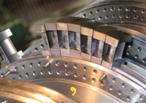 Détail d'une turbine à vapeur, services de réparation et maintenance par SPIE Turbomachinery